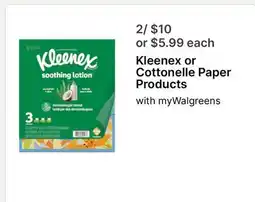 Walgreens Kleenex or Cottonelle Paper Products offer