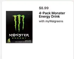 Walgreens 4-Pack Monster Energy Drink offer