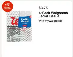 Walgreens 4-Pack Walgreens Facial Tissue offer