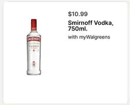 Walgreens Smirnoff Vodka, 750ml offer