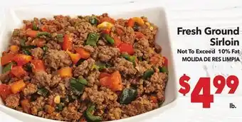 Vallarta Supermarkets Fresh Ground Sirloin / MOLIDA DE RES LIMPIA offer