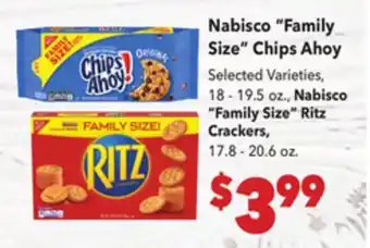 Vallarta Supermarkets Nabisco Family Size Chips Ahoy offer