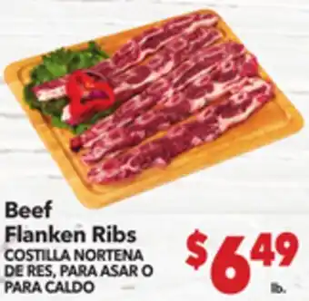 Vallarta Supermarkets Beef Flanken Ribs/COSTILLA NORTENA DE RES, PARA ASAR O PARA CALDO offer