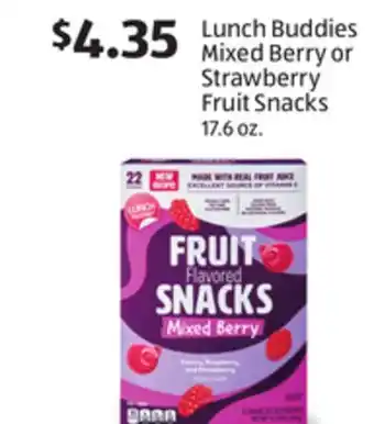 Aldi Lunch Buddies Mixed Berry or Strawberry Fruit Snacks offer