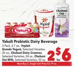 Vallarta Supermarkets Yakult Probiotic Dairy Beverage offer