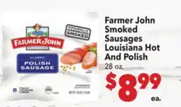 Vallarta Supermarkets Farmer John Smoked Sausages Louisiana Hot And Polish offer