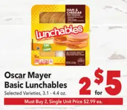 Vallarta Supermarkets Oscar Mayer Basic Lunchables offer