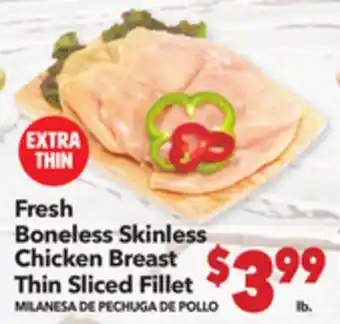 Vallarta Supermarkets Fresh Boneless Skinless Chicken Breast Thin Sliced Fillet/MILANESA DE PECHUGA DE POLLO offer