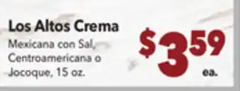 Vallarta Supermarkets Los Altos Crema offer