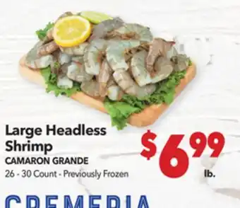 Vallarta Supermarkets Large Headless Shrimp/ CAMARON GRANDE offer