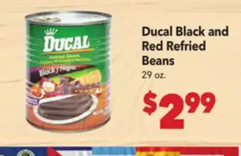 Vallarta Supermarkets Ducal Black and Red Refried Beans offer