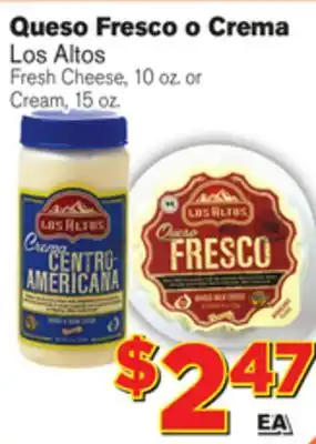 El Super Fresh Los Altos Fresh Cheese, 10 oz or Cream 15 oz offer