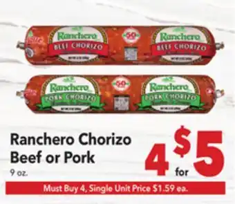 Vallarta Supermarkets Ranchero Chorizo offer