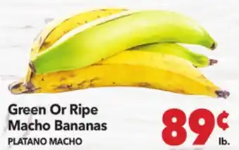 Vallarta Supermarkets Green Or Ripe Macho Bananas/PLATANO MACHO offer