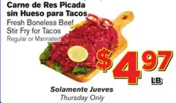 El Super Fresh Fresh Boneless Beef Stir Fry for Tacos offer