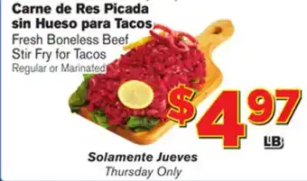 El Super Fresh Fresh Boneless Beef Stir Fry for Tacos offer