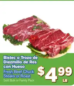 El Super Fresh Fresh Beef Chuck Steaks or Roast Roast offer