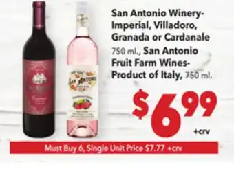 Vallarta Supermarkets San Antonio Winery-Imperial, Villadoro, Granada or Cardanale offer