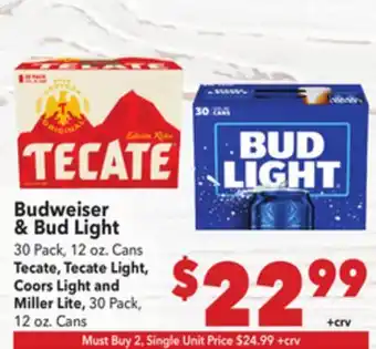 Vallarta Supermarkets Budweiser & Bud Light offer