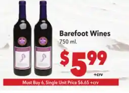 Vallarta Supermarkets Barefoot Wines offer