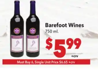 Vallarta Supermarkets Barefoot Wines offer