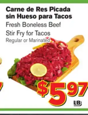 El Super Fresh Fresh Boneless Beef Stir Fry for Tacos offer