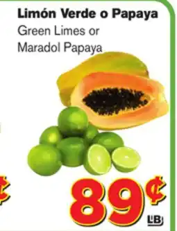 El Super Fresh Green Limes or Maradol Papaya offer