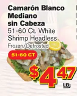 El Super Fresh 51-60 Ct. White Shrimp Headless Shrimp offer