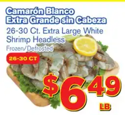 El Super Fresh 26 Ct. Extra Large White Shrimp Headless offer