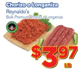 El Super Fresh Reynaldo's Bulk Premium Chorizo or Longanisa offer