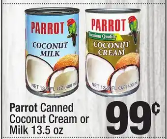 Super King Markets Parrot Canned Coconut Cream or Milk offer