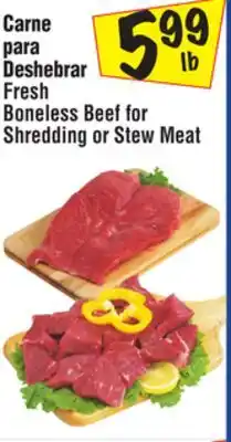 El Super Fresh Boneless Beef for Shredding or Stew Meat offer