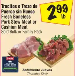 El Super Fresh Boneless Pork Stew Meat or Cushion Meat offer