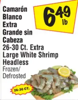 El Super Extra Large White Shrimp Headless offer