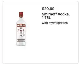 Walgreens Smirnoff Vodka, 1.75L offer