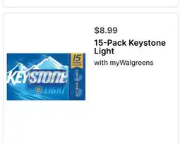 Walgreens 15-Pack Keystone Light offer