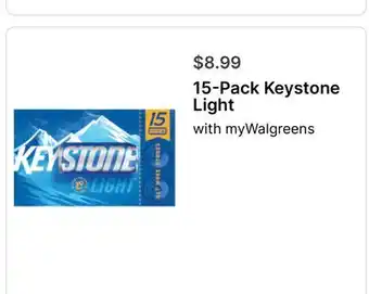 Walgreens 15-Pack Keystone Light offer