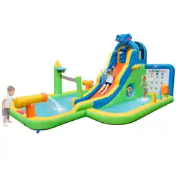 Walmart Infans Inflatable Water Slide Giant Water Park for Kids Backyard Fun without Blower offer