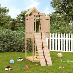 Walmart vidaXL Playhouse with Climbing Wall Solid Wood Pine offer