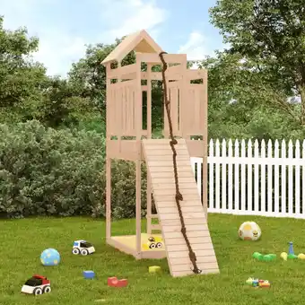 Walmart vidaXL Playhouse with Climbing Wall Solid Wood Pine offer