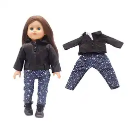 Walmart AmaMary 18 Fashion Doll Leather Jacket Set 3 Piece Set with Jacket Bottom Shirt Pants offer