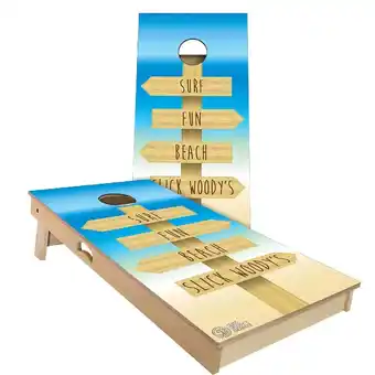 Walmart Skip's Garage Beach Sign Arrows Outdoor Cornhole Board Set Include Carrying Case Backyard 2x4 offer