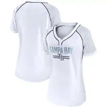 Walmart Women's Fanatics White Tampa Bay Rays Play Calling Raglan V-Neck T-Shirt offer