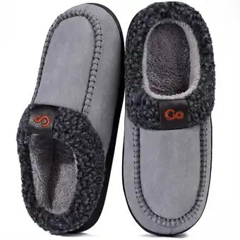 Walmart Ecetana Slippers for Men Memory Foam Fuzzy Slippers Comfort Non Slip House Shoes for Men offer