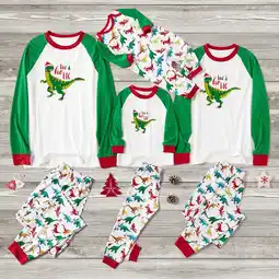 Walmart PatPat Mosaic Family Matching Dinosaur Christmas Pajamas Set Flame Resistant,Unisex,2-Piece offer