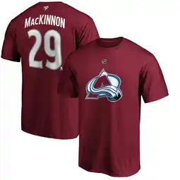 Walmart Men's Nathan MacKinnon Burgundy Colorado Avalanche Team Authentic Stack Name & Number T-Shirt offer