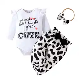 Walmart PatPat Newborn Baby Girl Clothes Long Sleeve Romper Bodysuit and Pants Outfit Set, 0-3 Months offer