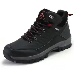 Walmart Ecetana Mens Waterproof Hiking Boot Outdoor Anti-Slip Shoes, Black 7.5 offer