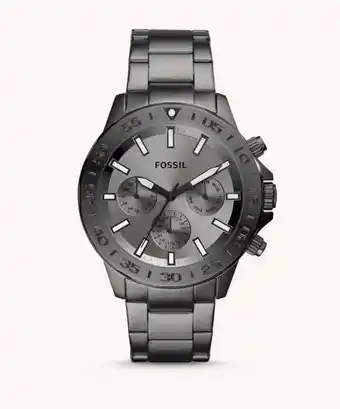 Walmart Bannon by Fossil Men's 22mm Stainless Steel Multifunction Watch, Smoke (BQ2491) offer