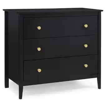 Walmart Delta Children Casey 3 Drawer Dresser with Interlocking Drawers, Black Ebony/Natural offer